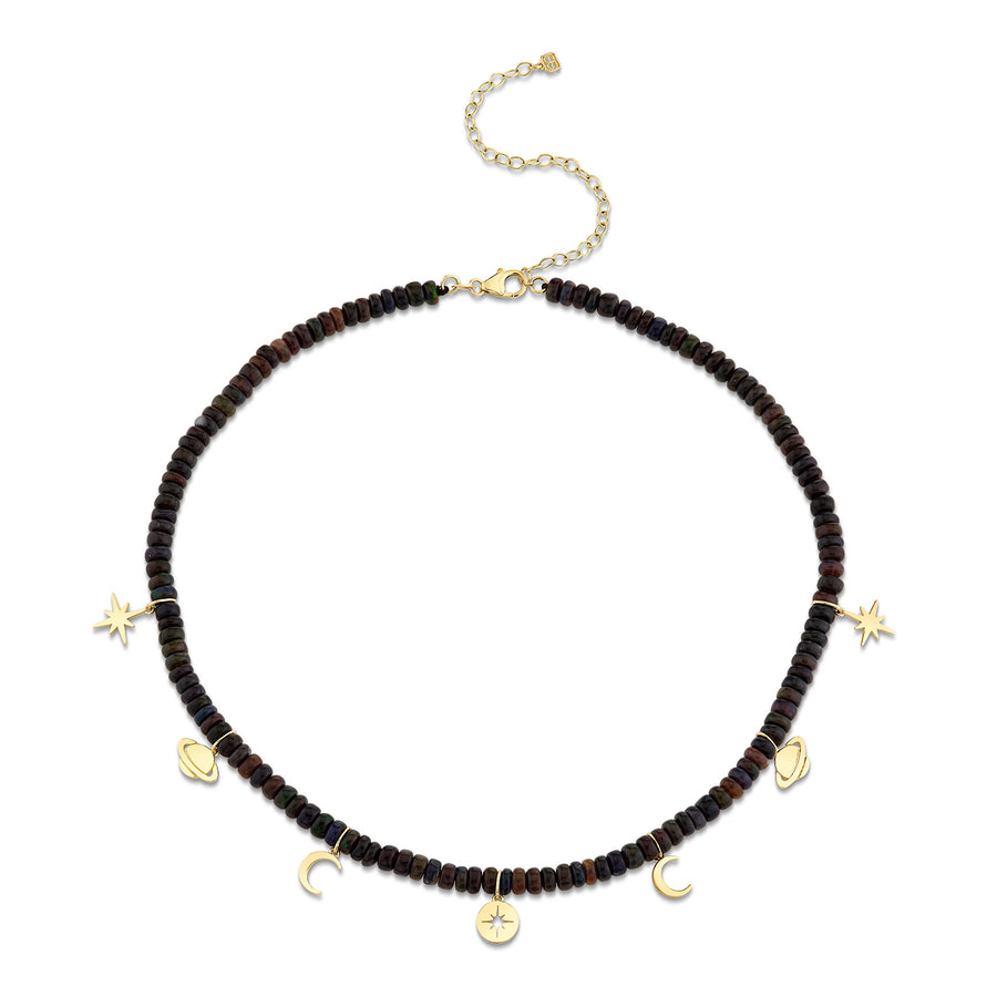 Gold & Diamond Pure Celestial Beaded Necklace - Sydney Evan Fine Jewelry