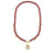 Gold & Diamond Multi Heart Charms on Ruby Corundum Necklace