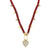 Gold & Diamond Multi Heart Charms on Ruby Corundum Necklace