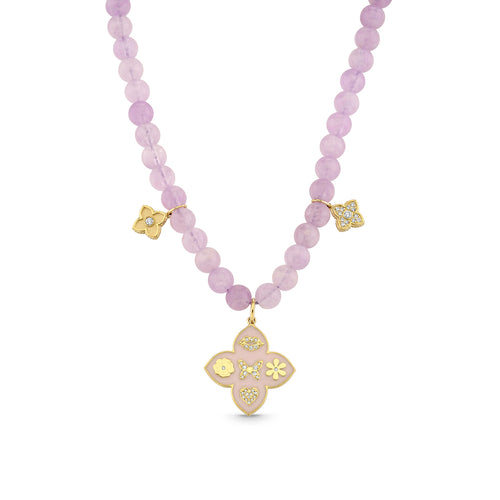 Gold & Diamond Multi Moroccan Lavender Amethyst Necklace