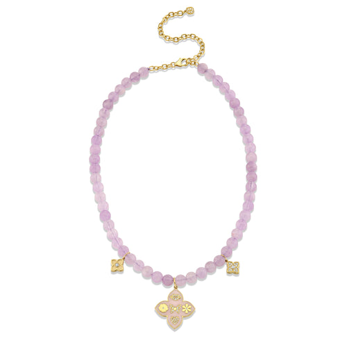 Gold & Diamond Multi Moroccan Lavender Amethyst Necklace