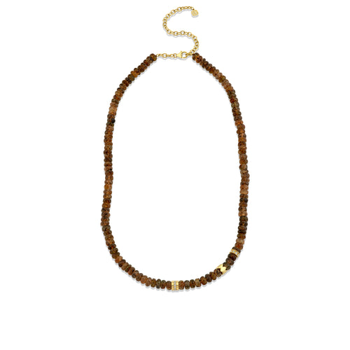 Gold & Diamond Multi Rondelle Andalusite Necklace