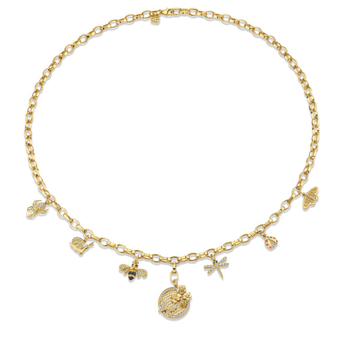 Gold & Diamond Critter & Floral Necklace
