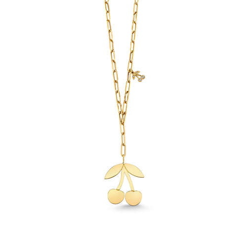 Gold & Diamond Cherry Chain Necklace