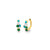 Gold, Emerald & Turquoise Cocktail Huggie Hoop