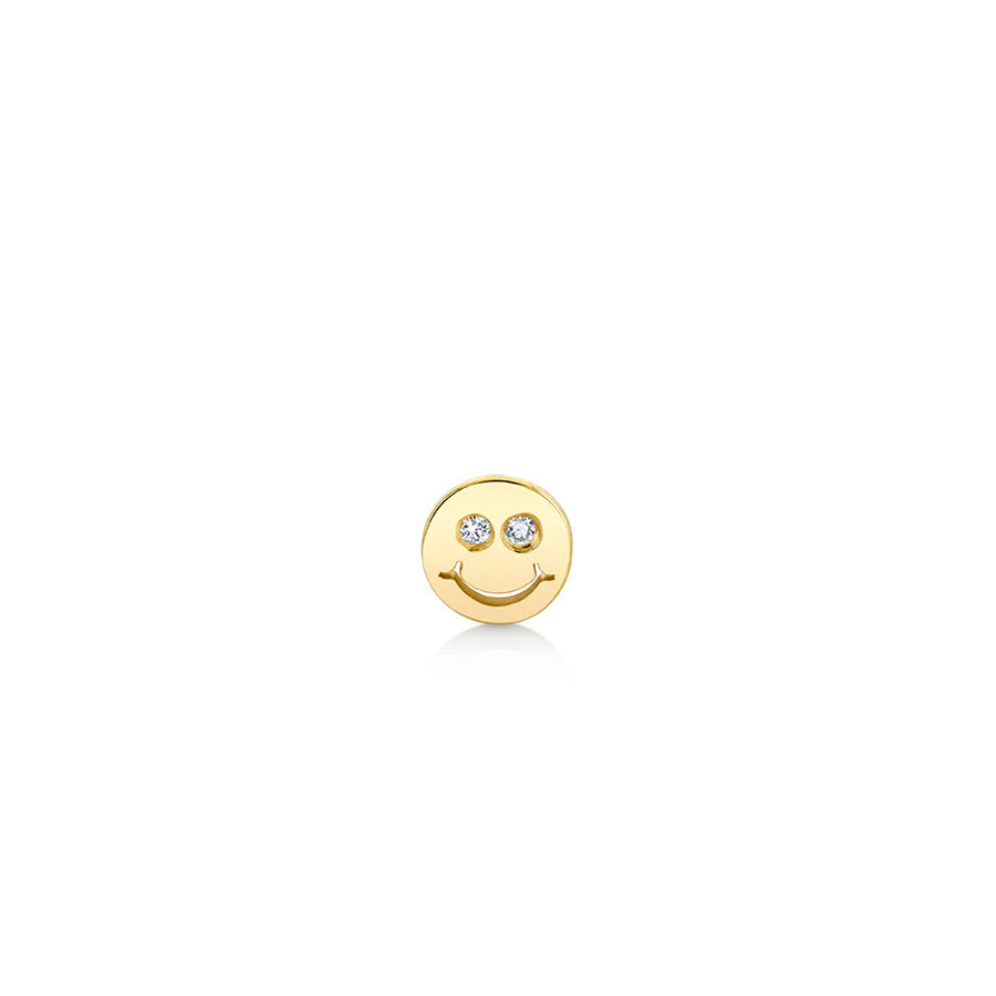 Kids Collection Gold & Diamond Tiny Happy Face Stud - Sydney Evan Fine Jewelry