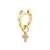 Men's Collection Gold & Diamond Mini Cross Charm Huggie Hoops