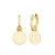 Pure Gold Happy Face Charm Hoops
