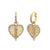 Gold & Diamond Fishnet Heart Hoops