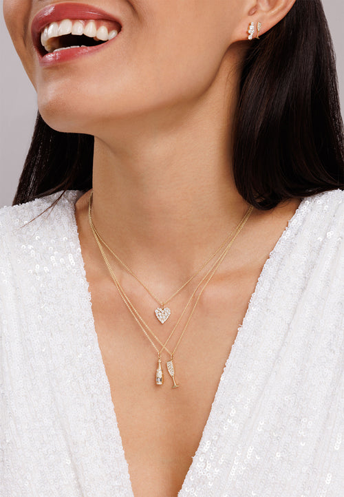 Gold & Diamond Champagne Bottle Charm