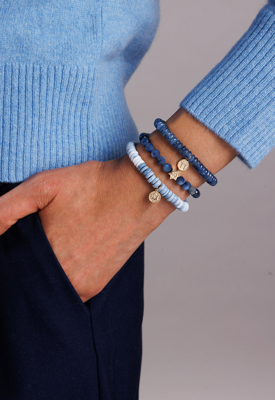 Gold & Diamond Star of David on Kyanite - Sydney Evan Fine Jewelry