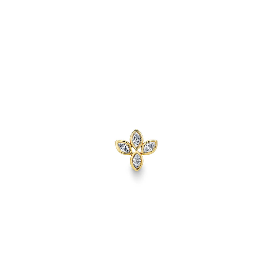 Gold & Diamond Marquise Flower Stud - Sydney Evan Fine Jewelry