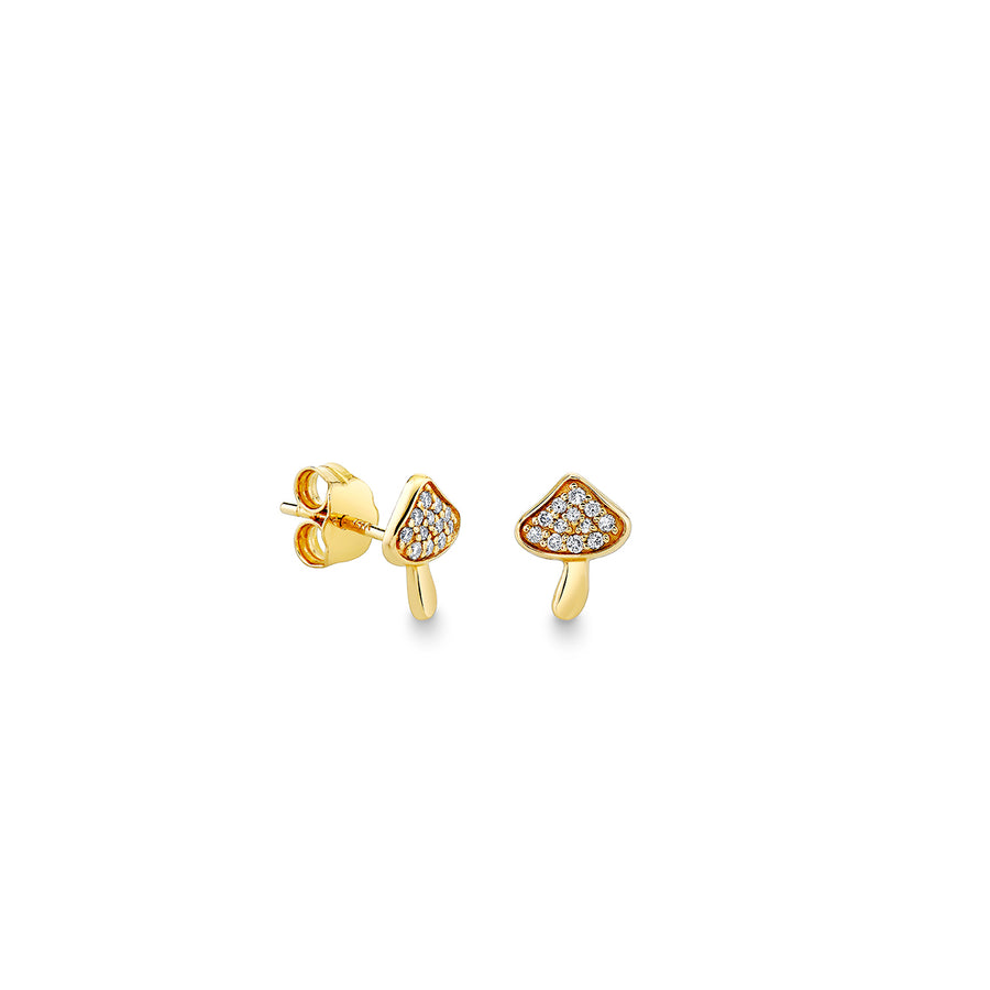 Gold & Diamond Small Mushroom Stud - Sydney Evan Fine Jewelry