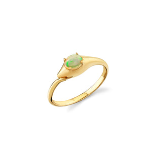Gold & Opal Cabochon Snake Ring - Sydney Evan Fine Jewelry