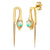 Gold, Diamond & Opal Hanging Snake Pike Earrings