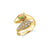 Gold, Diamond & Opal Double Snake Head Ring