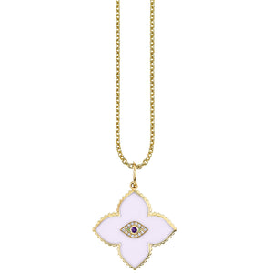 Gold & Bezel Diamond Eye Moroccan Flower Charm - Sydney Evan Fine Jewelry