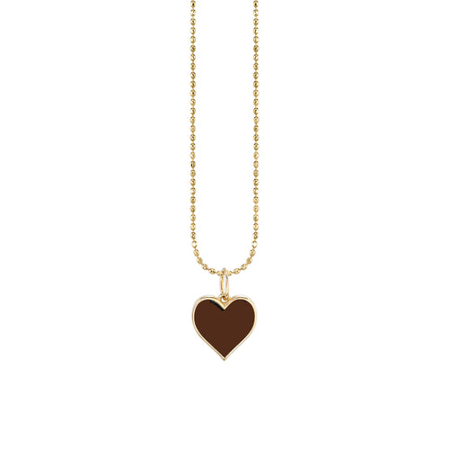 Gold & Enamel Small Heart Charm