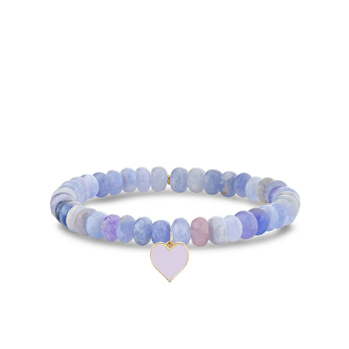 Gold & Enamel Heart on Hackmanite