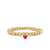 Gold & Enamel Heart on Gold Beads