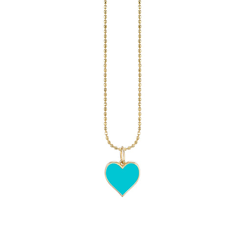 Gold & Enamel Small Heart Charm