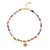 Gold & Diamond Mini Moroccan Flower Rainbow Zircon Anklet