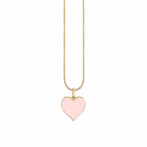 Gold & Enamel Large Heart Charm