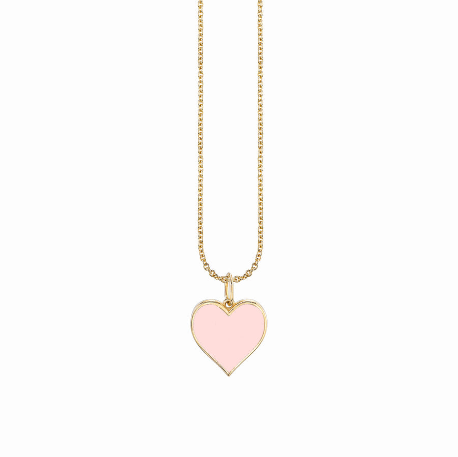Gold & Enamel Large Heart Charm - Sydney Evan Fine Jewelry