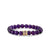 Gold & Amethyst Stacked Baguette & Bezel Rondelle on Amethyst