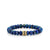 Gold & Sapphire Stacked Baguette & Bezel Rondelle on AB Lapis