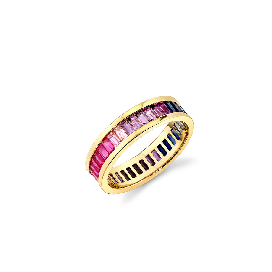 Gold & Gemstone Channel Set Baguette Eternity Ring - Sydney Evan Fine Jewelry