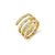 Gold & Diamond Baguette Triple Coil Ring