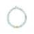 Gold & Diamond Hexagon Initial & Marquise Eye Bead on Aquamarine