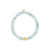 Gold & Diamond Hexagon Initial & Marquise Eye Bead on Aquamarine