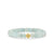 Gold & Diamond Hexagon Initial & Marquise Eye Bead on Aquamarine