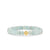 Gold & Diamond Hexagon Initial & Marquise Eye Bead on Aquamarine