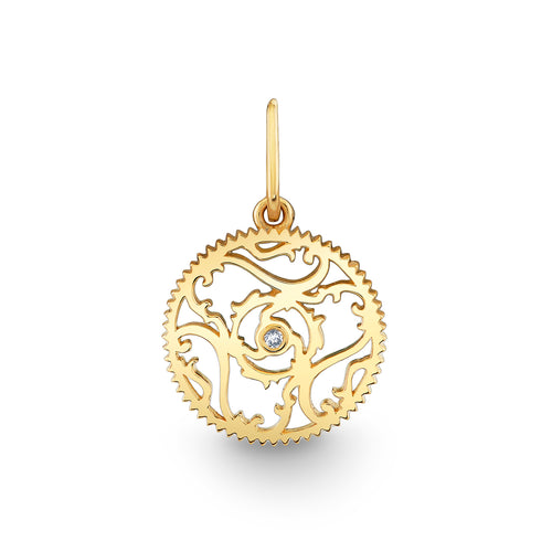 Gold & Diamond Wicked Gear Charm