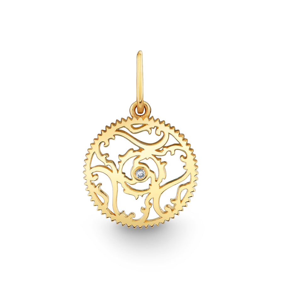 Gold & Diamond Wicked Gear Charm - Sydney Evan Fine Jewelry