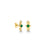 Gold, Diamond & Malachite Wicked Art Deco Stud