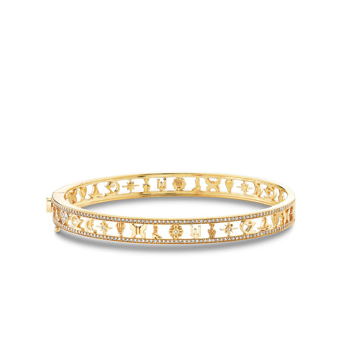 Gold & Diamond Wicked Pave Icon Hinge Bangle