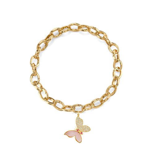 Gold & Diamond Wicked Glinda Butterfly Bracelet