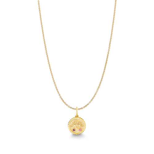 Gold, Amethyst & Pink Sapphire Wicked Glinda Lotus Tiny Coin