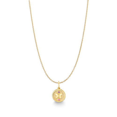 Gold, Amethyst & Pink Sapphire Wicked Glinda Butterfly Tiny Coin