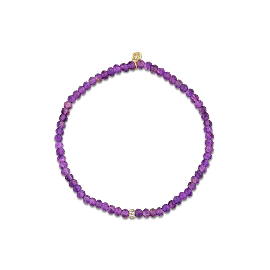 Gold & Diamond Rondelle on Amethyst