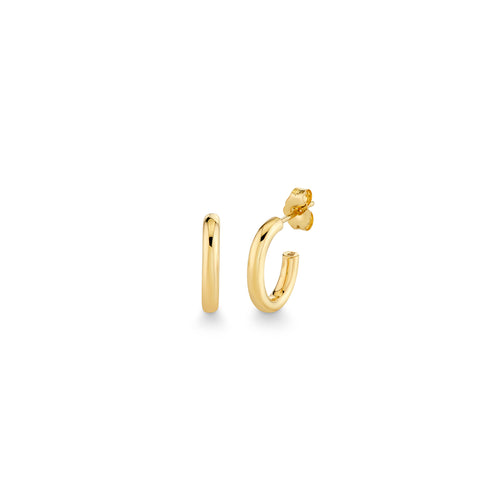 Pure Gold Small Hollow Tube Oval Hoops