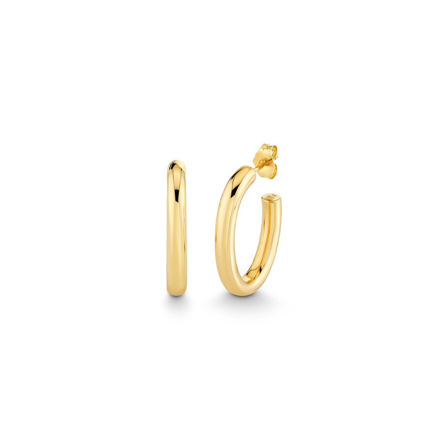 Pure Gold Medium Hollow Tube Oval Hoops - Sydney Evan Fine Jewelry