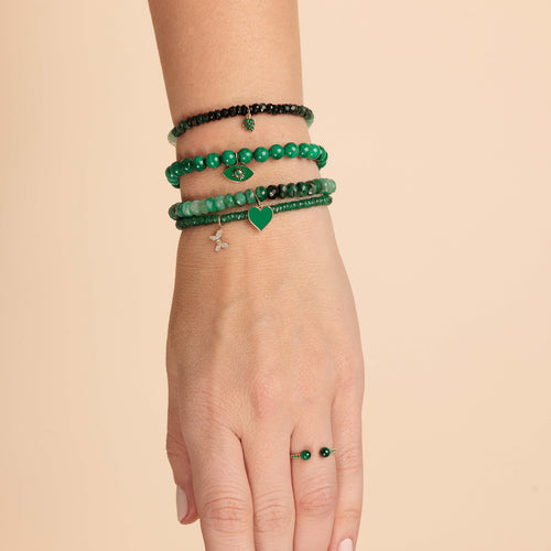 Gold & Diamond Tiny Butterfly on Aventurine