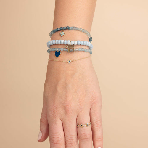 Gold & Diamond Small Bezel Eye Bracelet