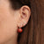 Gold & Diamond Marquise Eye Coral Earrings