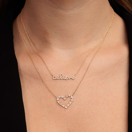 Gold & Diamond Believe Necklace